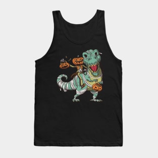 Jack O Lantern T Rex Mummy Halloween Trick Or Treating Tank Top